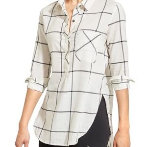 Athleta plaid button down